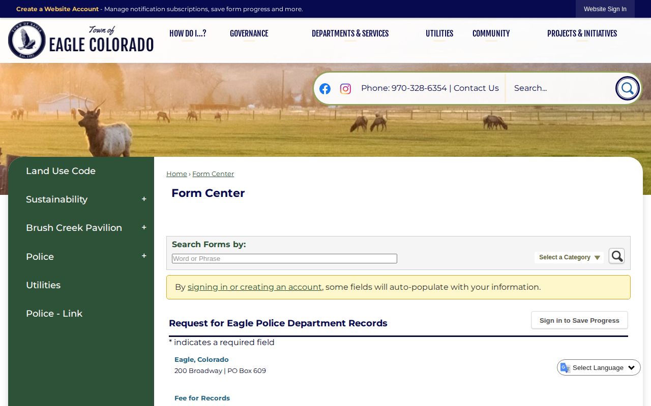 Eagle Police arrest records request in Eagle County
